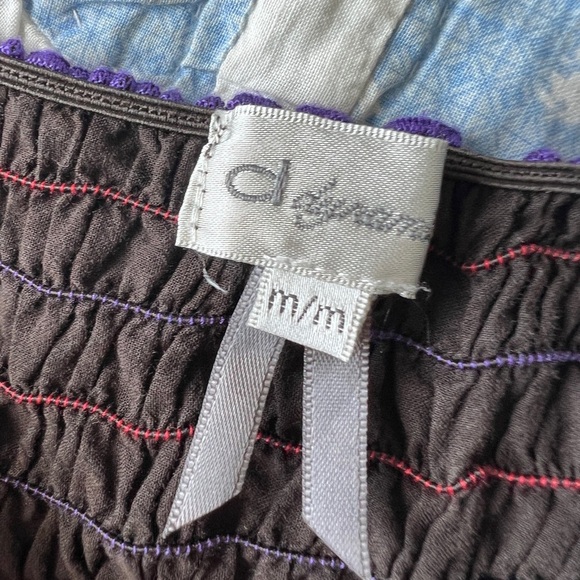 Y2K Dynamite Womens Brown Mocked Embroidered Fairy Top Ribbon Straps Medium - Picture 7 of 10